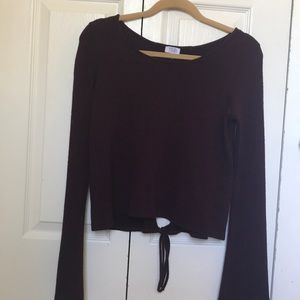 A Burgundy long sleeve tee